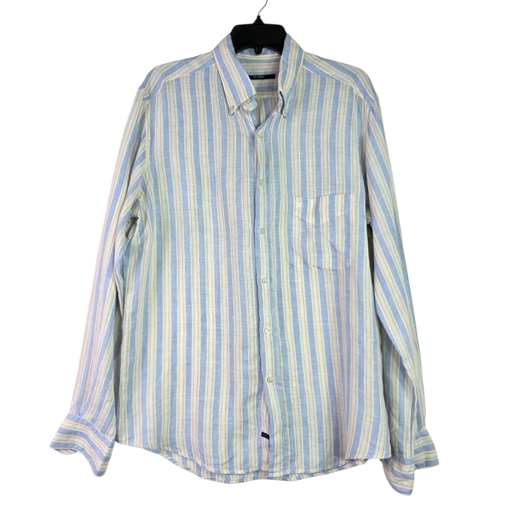 Pal Zileri Linen Classic Striped Button-Up Shirt